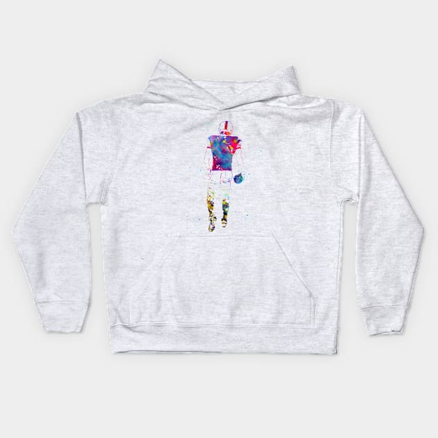 American Football Player Kids Hoodie by erzebeth